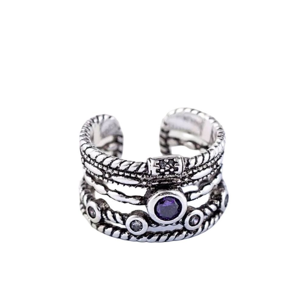 The boho band ring in antiqued 925 silver